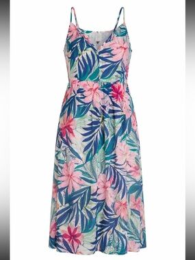 LOFT Tropical Print Midi Dress Size 6 NWT Sleeveless Button Front Summer